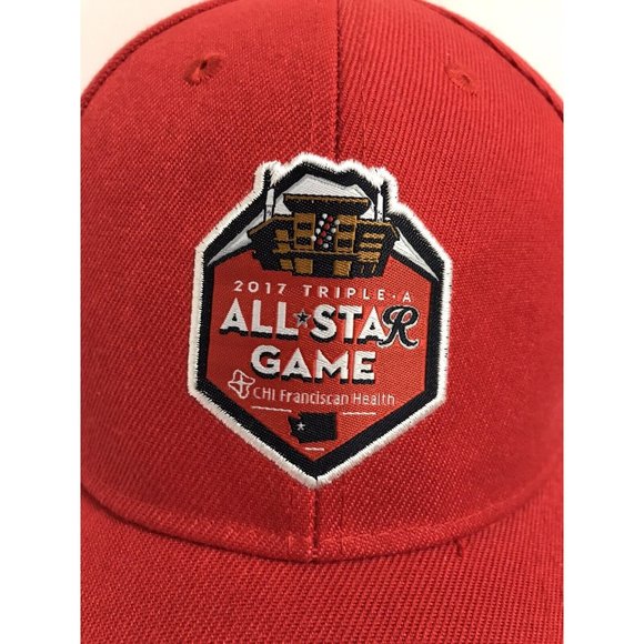 2017 Triple A All Star Game Tacoma Rainiers Red Adjustable Baseball Cap Hat - Picture 2 of 6